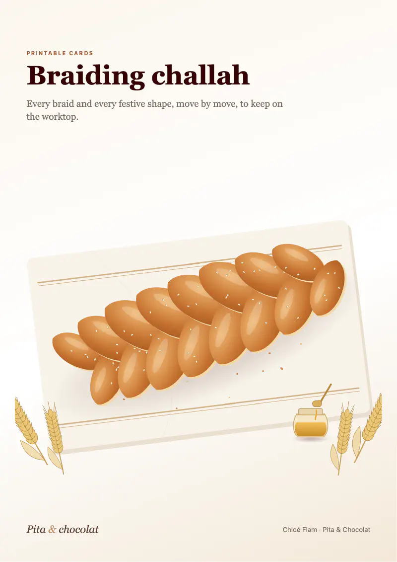 Printable cards: braiding challah