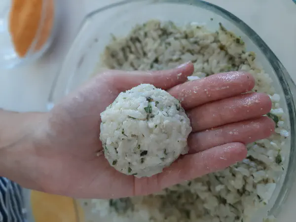 Arancini pesto mozzarella