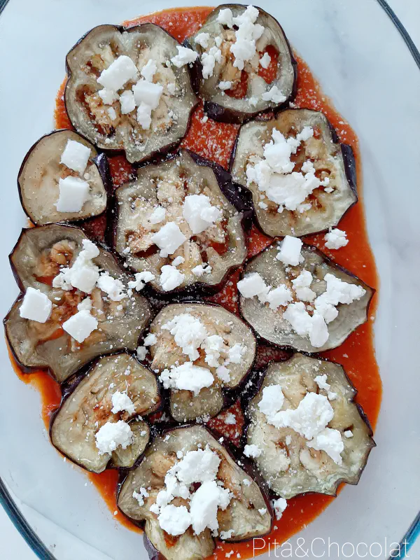 Eggplant Parmigiana - assembly