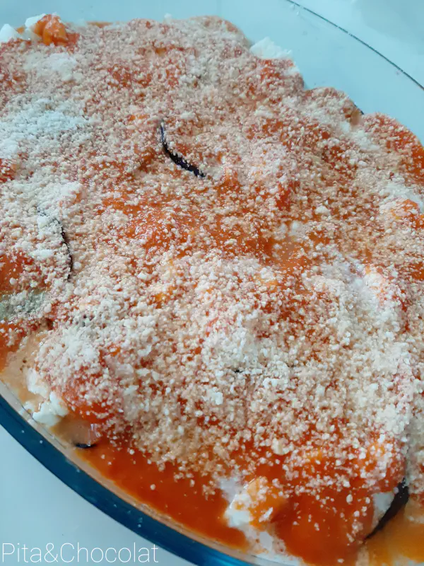 Eggplant Parmigiana - assembly