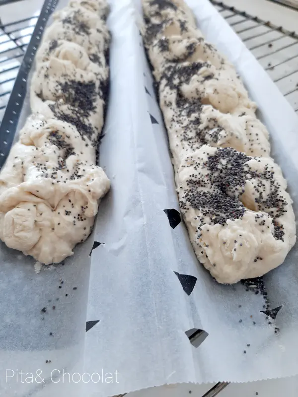 Homemade baguettes before baking