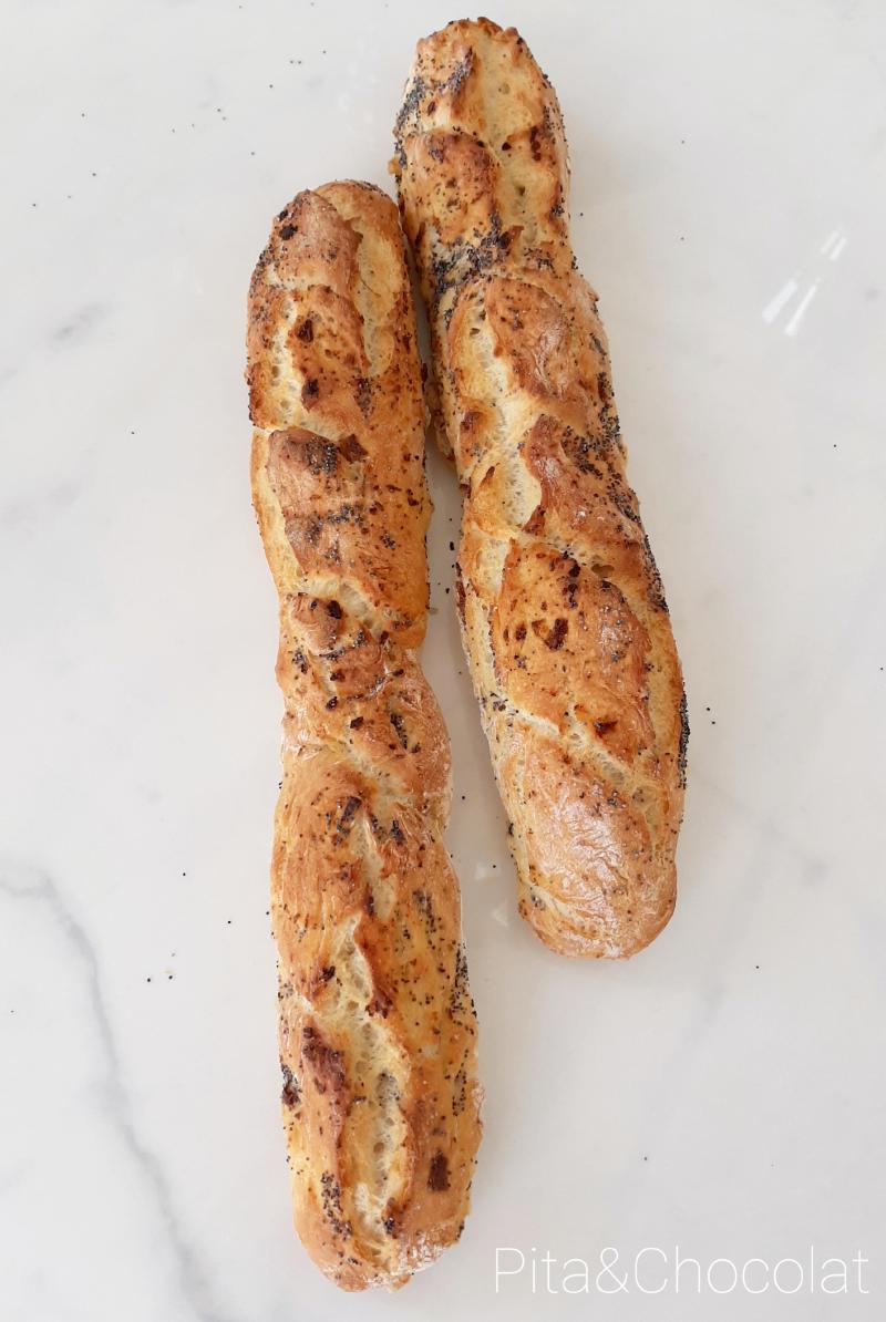 Baguettes de pain sans pétrissage