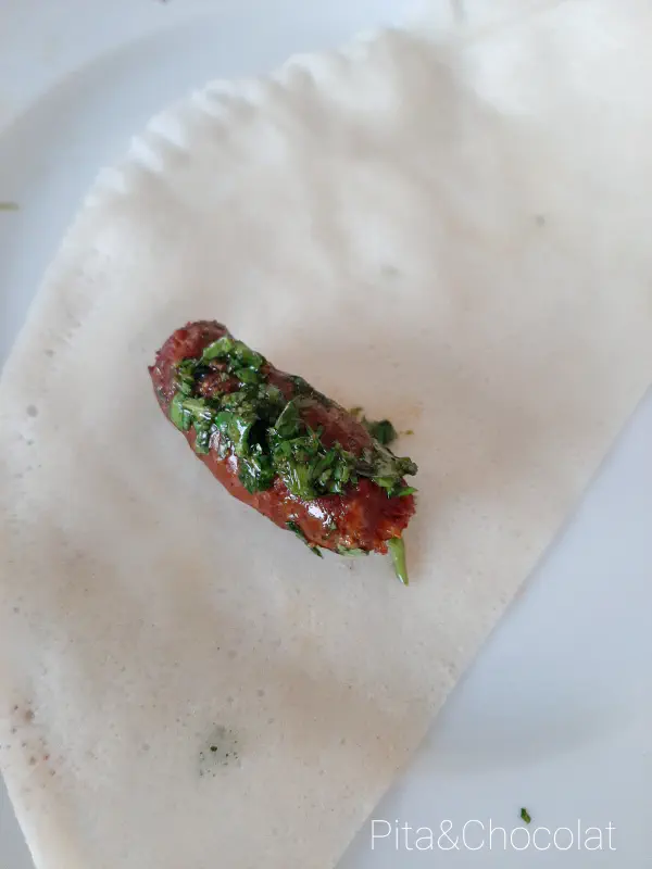 Merguez phyllo cigars