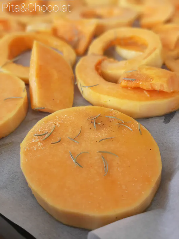 Roasted butternut squash before cooking