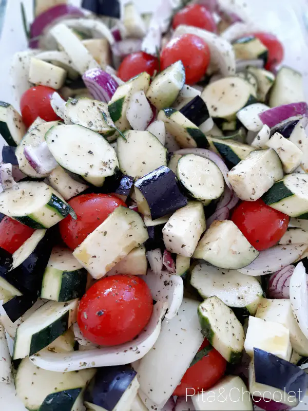 Roasted vegetables before cooking