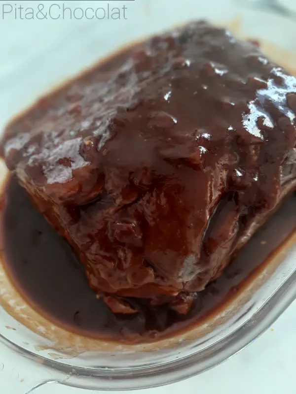 Pulled beef in baking dish before cooking