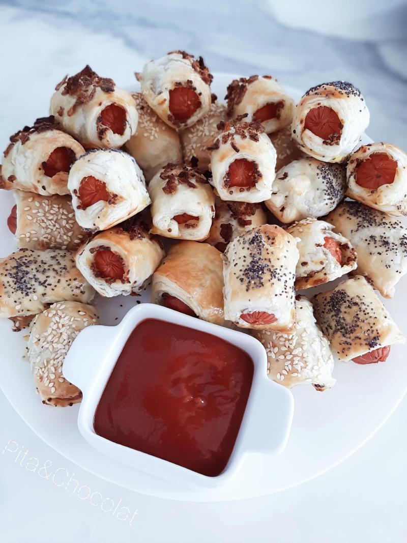 Feuilletés à la saucisse - mini hot dog feuilletés