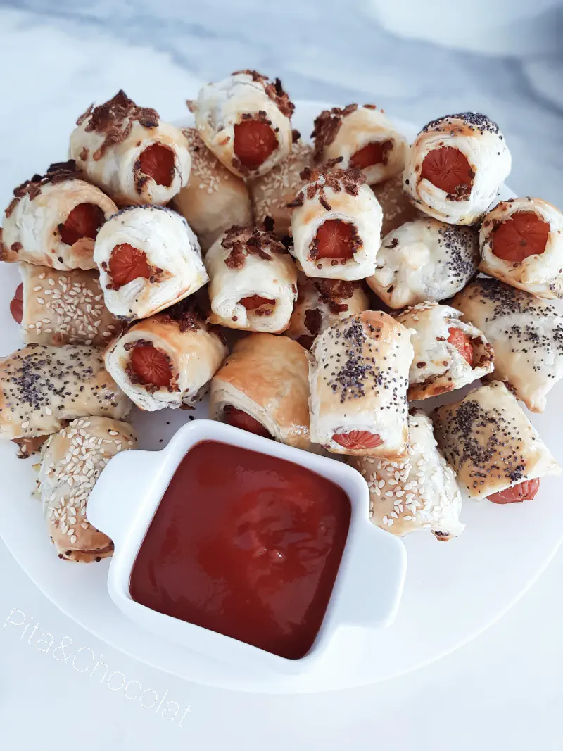 Feuilletés à la saucisse - mini hot dog feuilletés