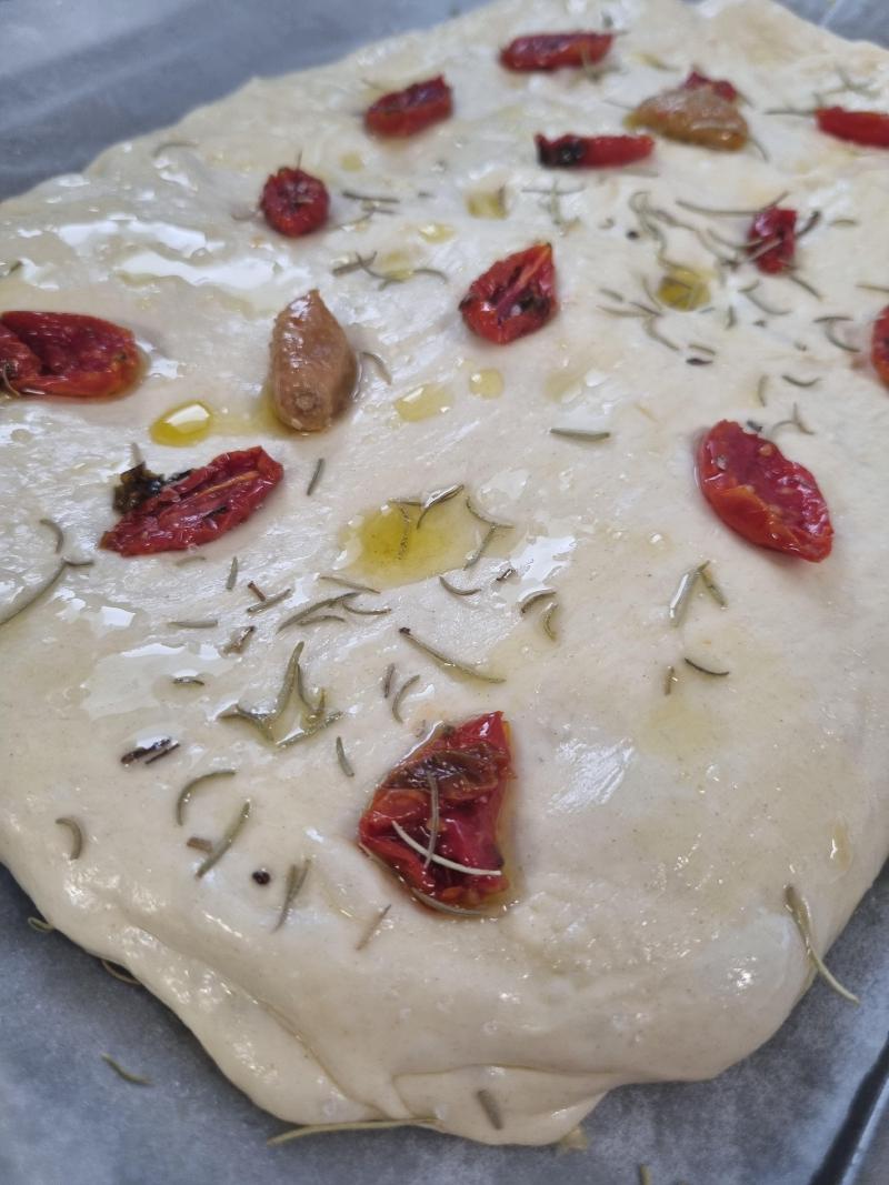 Focaccia sans pétrissage