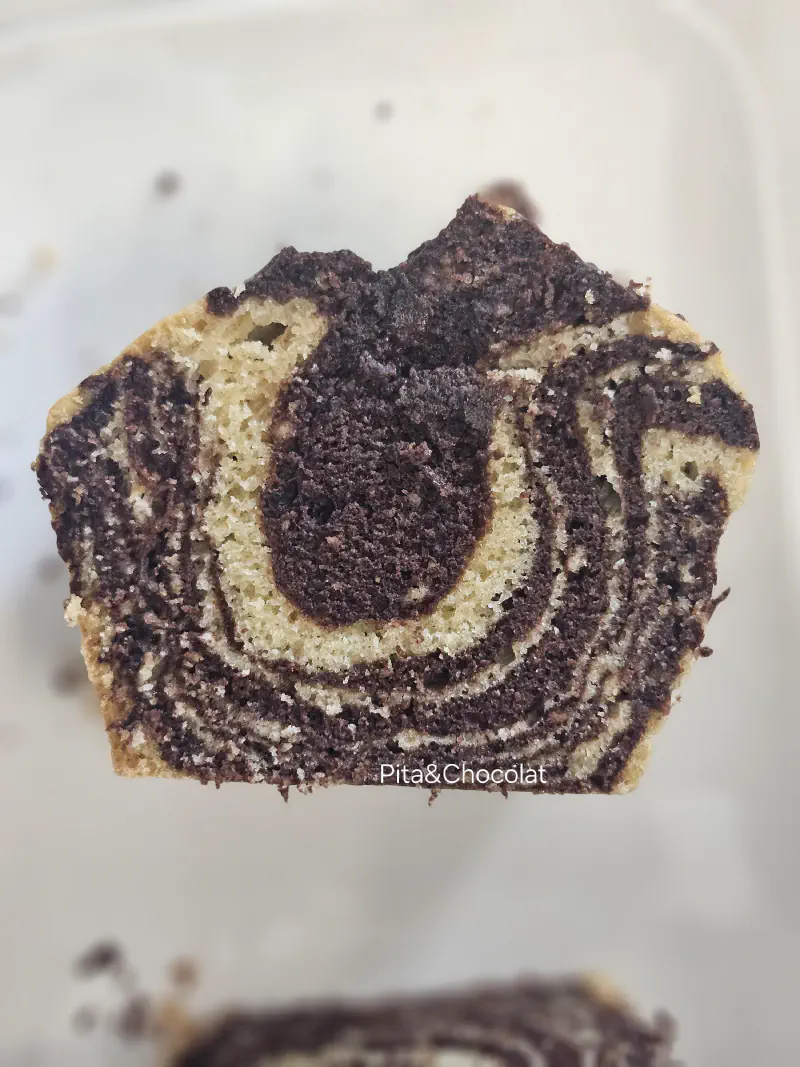 Gâteau marbré chocolat vanille