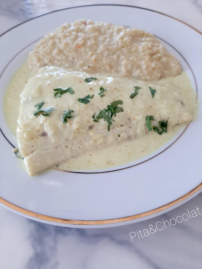 Filets de maigre sauce crème de coco au curry