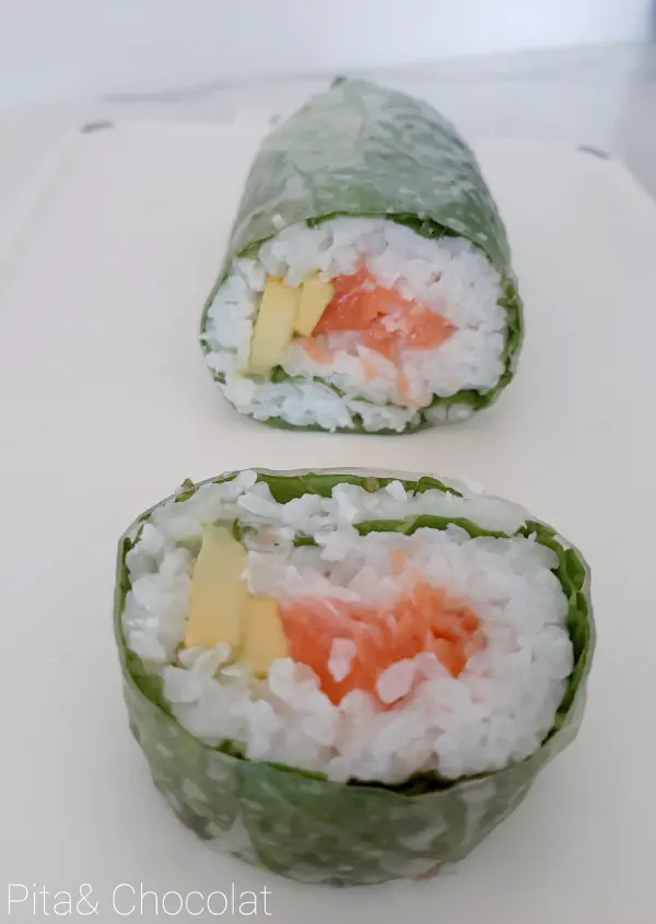 Spring salmon avocado makis