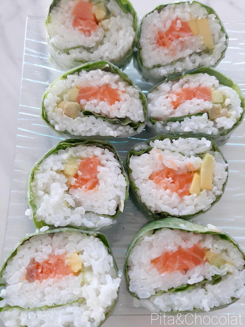 Makis printemps au saumon avocat