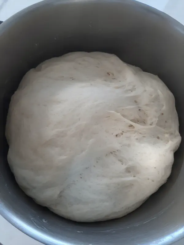 Homemade Italian bread in the oven