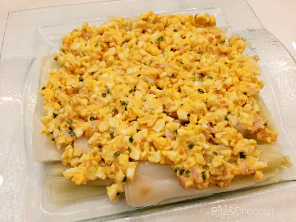 Homemade leeks mimosa