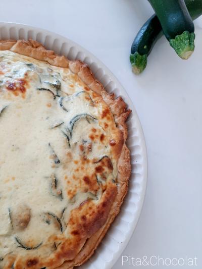 Quiche ricotta courgettes champignons