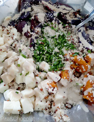 Quinoa au haloumi et patates douces
