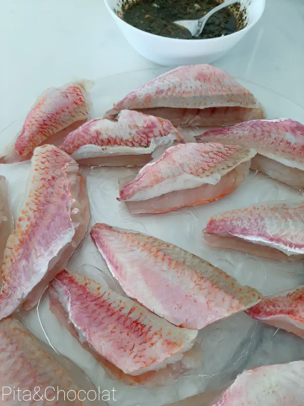 Stuffed red mullet with chermoula