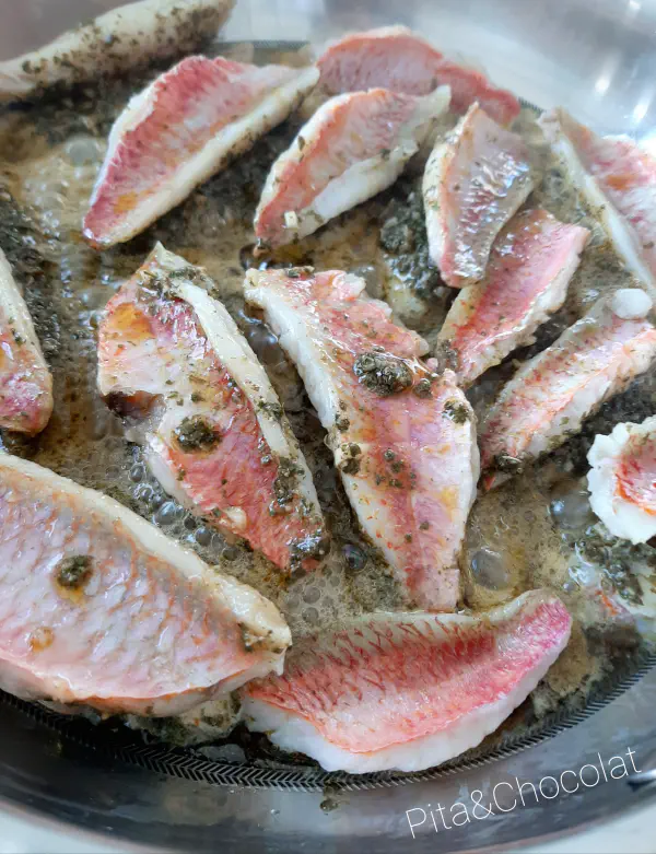 Stuffed red mullet with chermoula