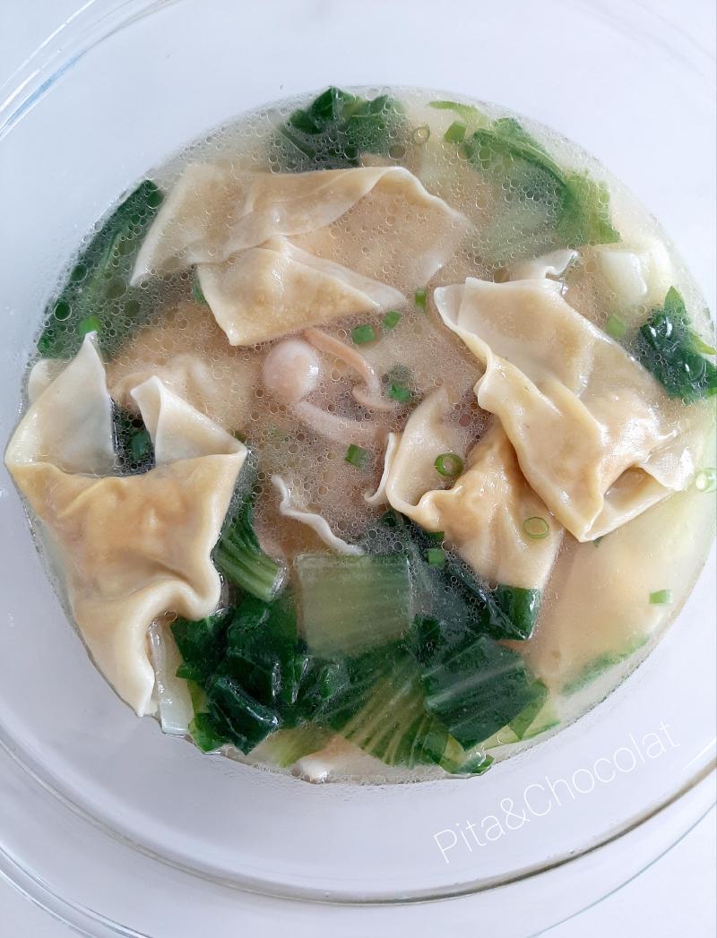 Soupe won ton - potage aux ravioli chinois