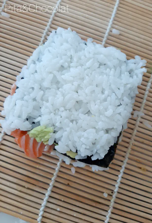 Salmon sushi sandwich