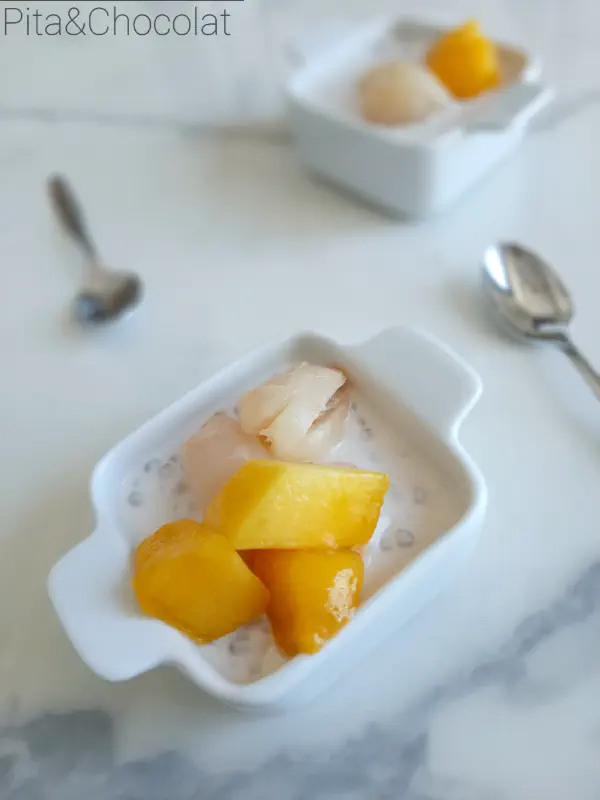 Tapioca with mango and lychee