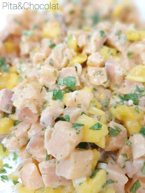 Tartare saumon mangue