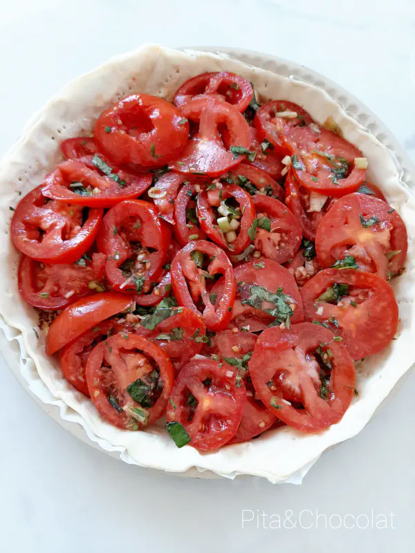 Tomato tart before baking