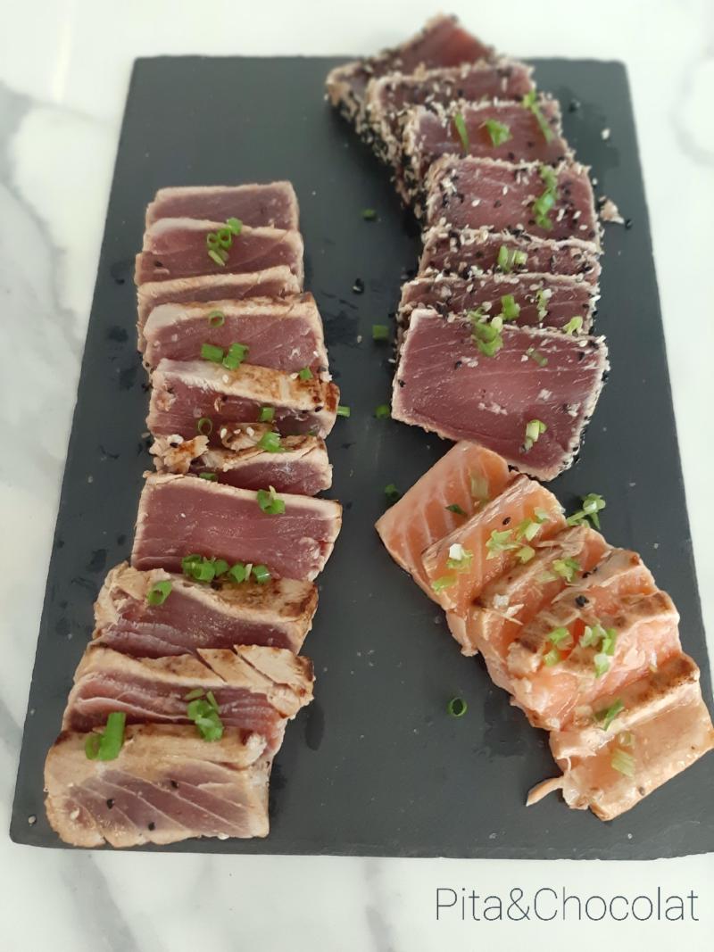 Tataki de thon - tataki de saumon