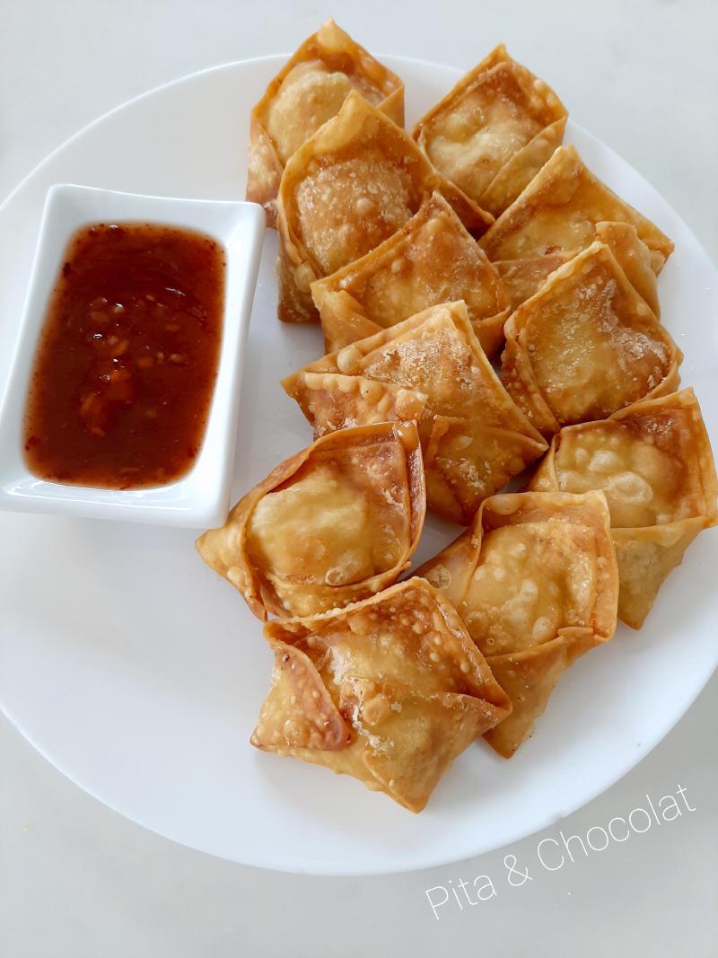 Won ton frits au poulet - ravioli chinois